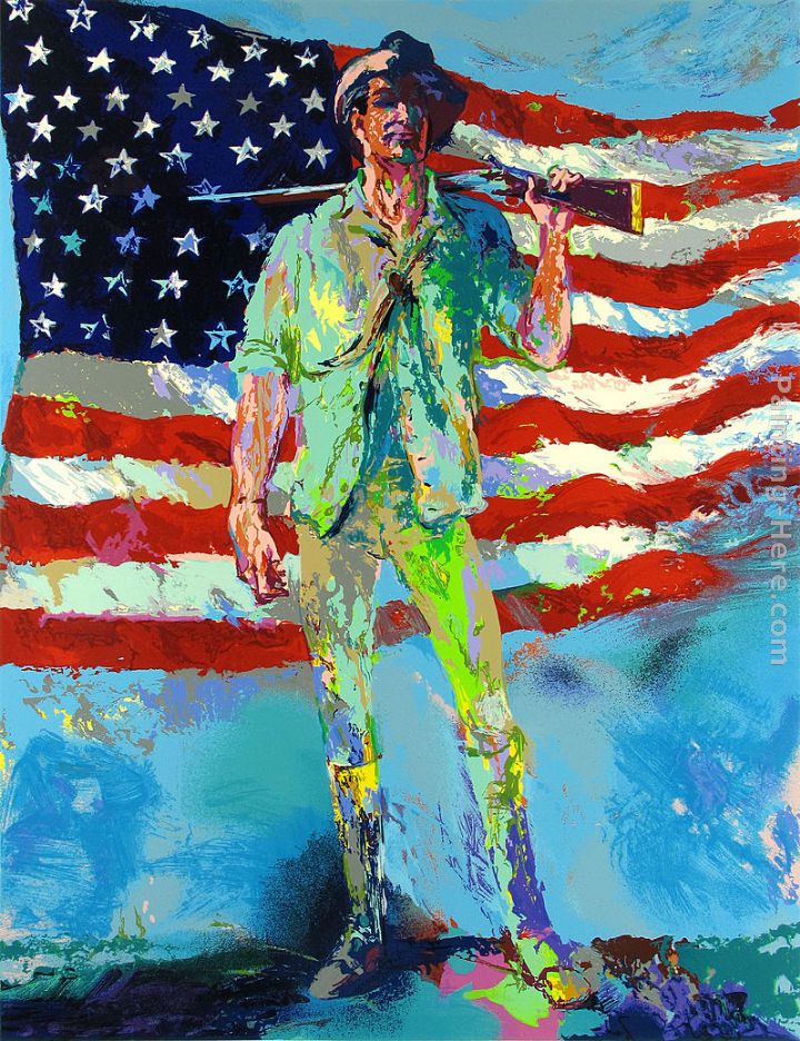 The Minuteman painting - Leroy Neiman The Minuteman art painting